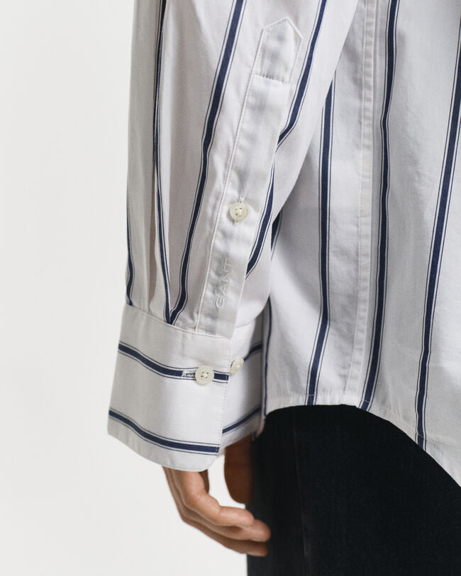 Oversized Classic gestreept overhemd van poplin