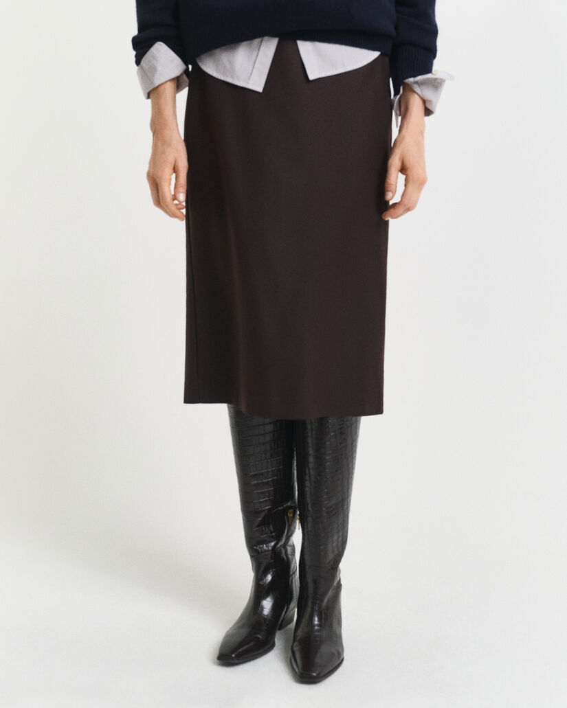 Halflange kokerrok van wolmix