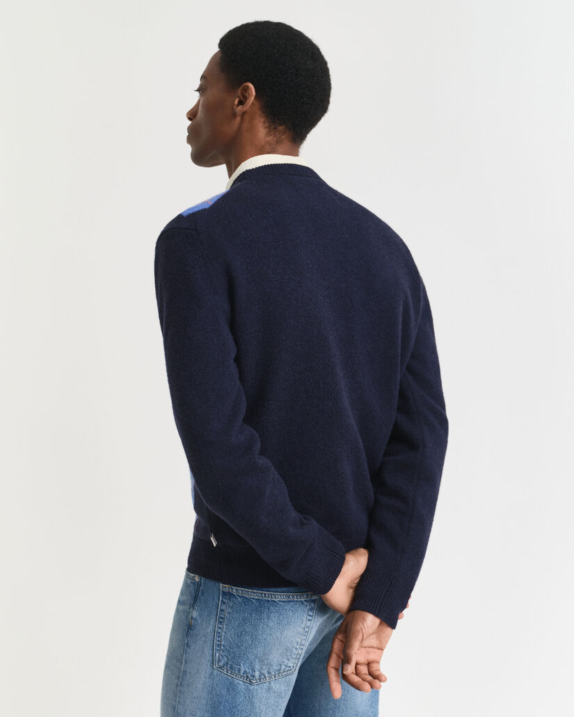 Argyle trui met ronde hals