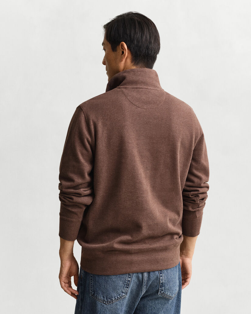 Sacker Rib sweatshirt met korte rits