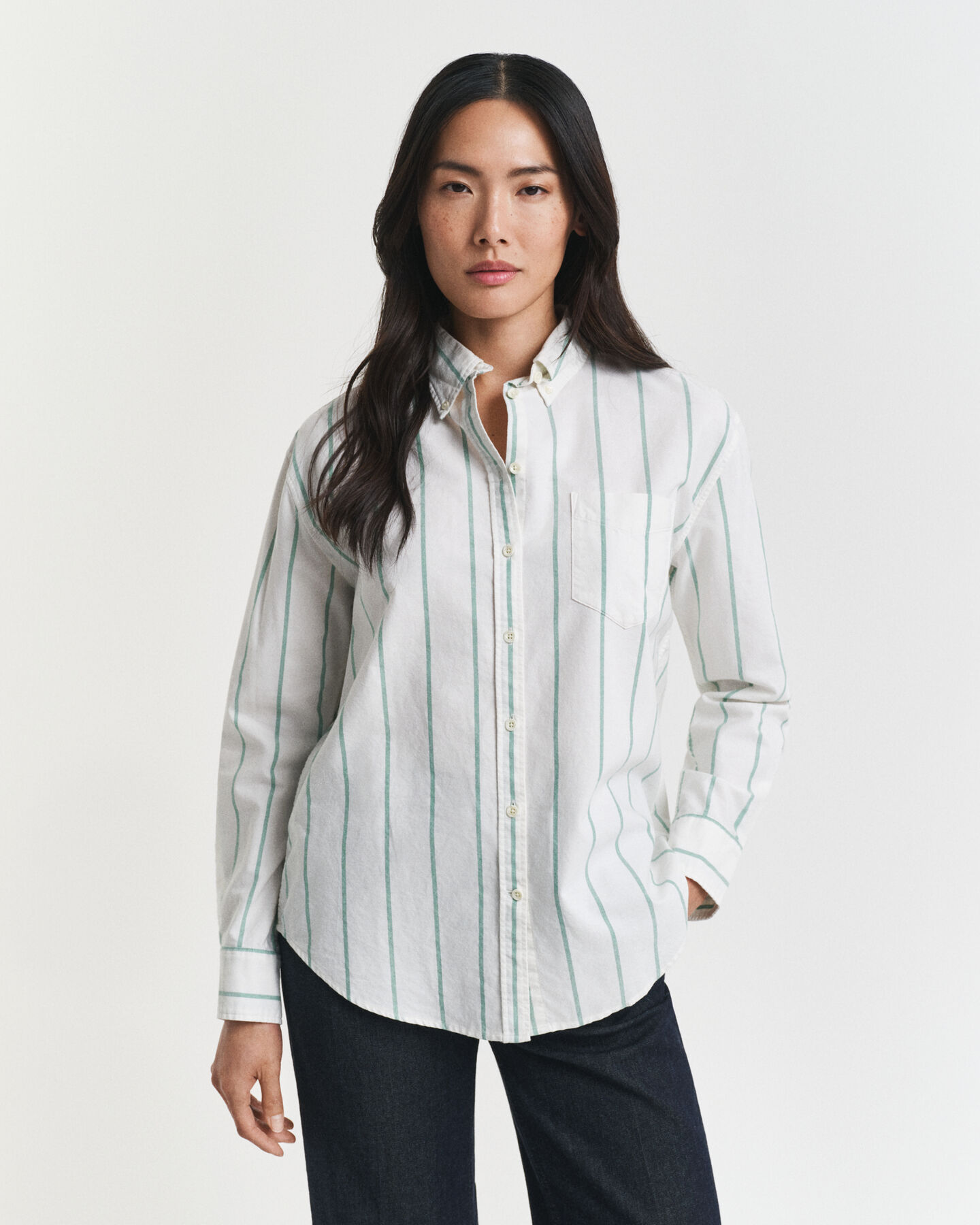 Relaxed Fit Classic Oxford-overhemd met strepen