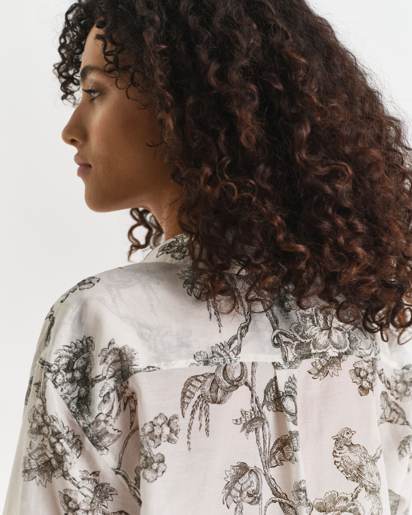 Relaxed Fit overhemd van katoenzijde met boomprint