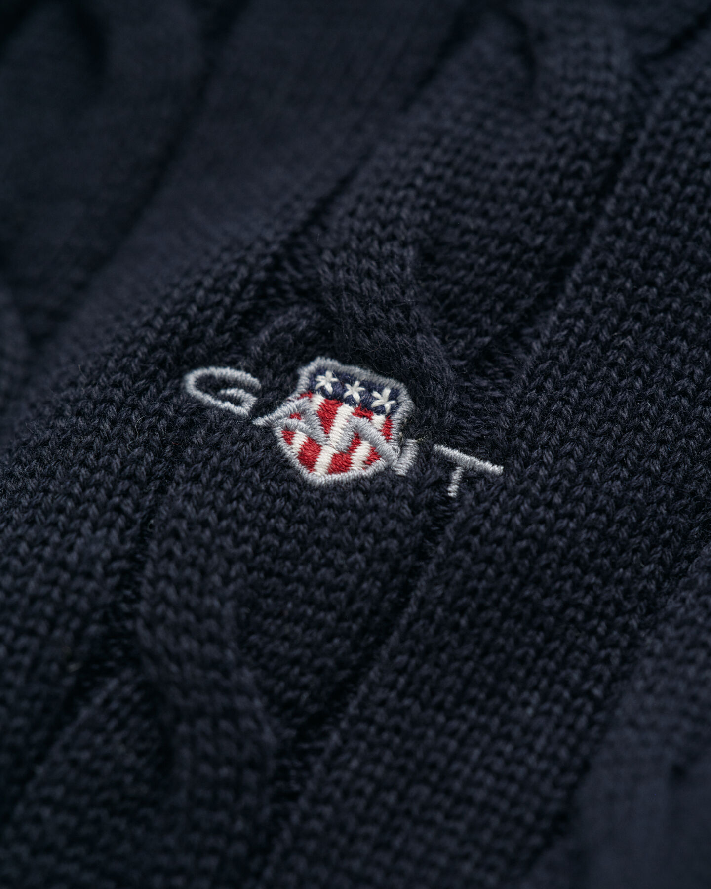 Teens kabelgebreide trui met korte rits van katoen