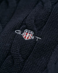 Teens kabelgebreide trui met korte rits van katoen