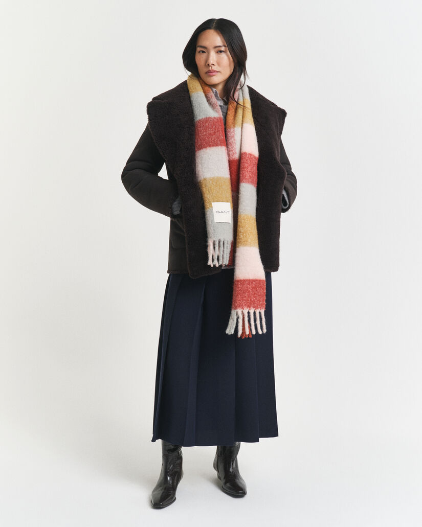 Geruite sjaal van alpacawolmix