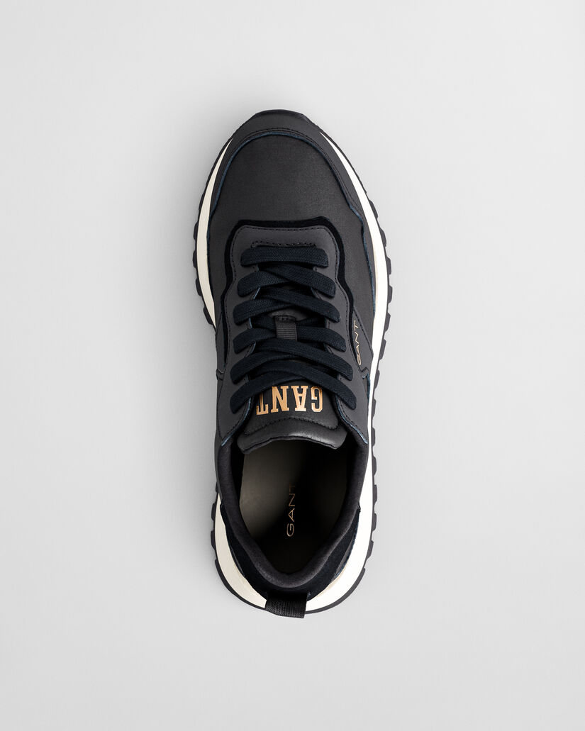 Caffay sneakers van su&egrave;de en satijn