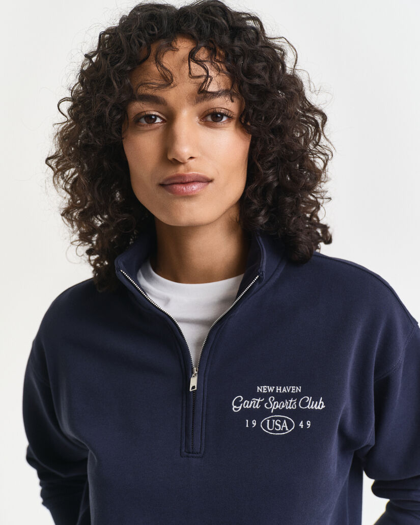 Graphic sweatshirt met korte rits