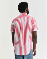 Regular Fit Classic poplin overhemd met korte mouwen en strepen