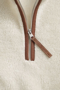 Fleece trui met korte rits