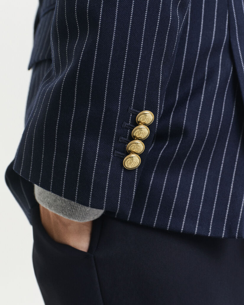 Regular Fit Club blazer met krijtstreepje