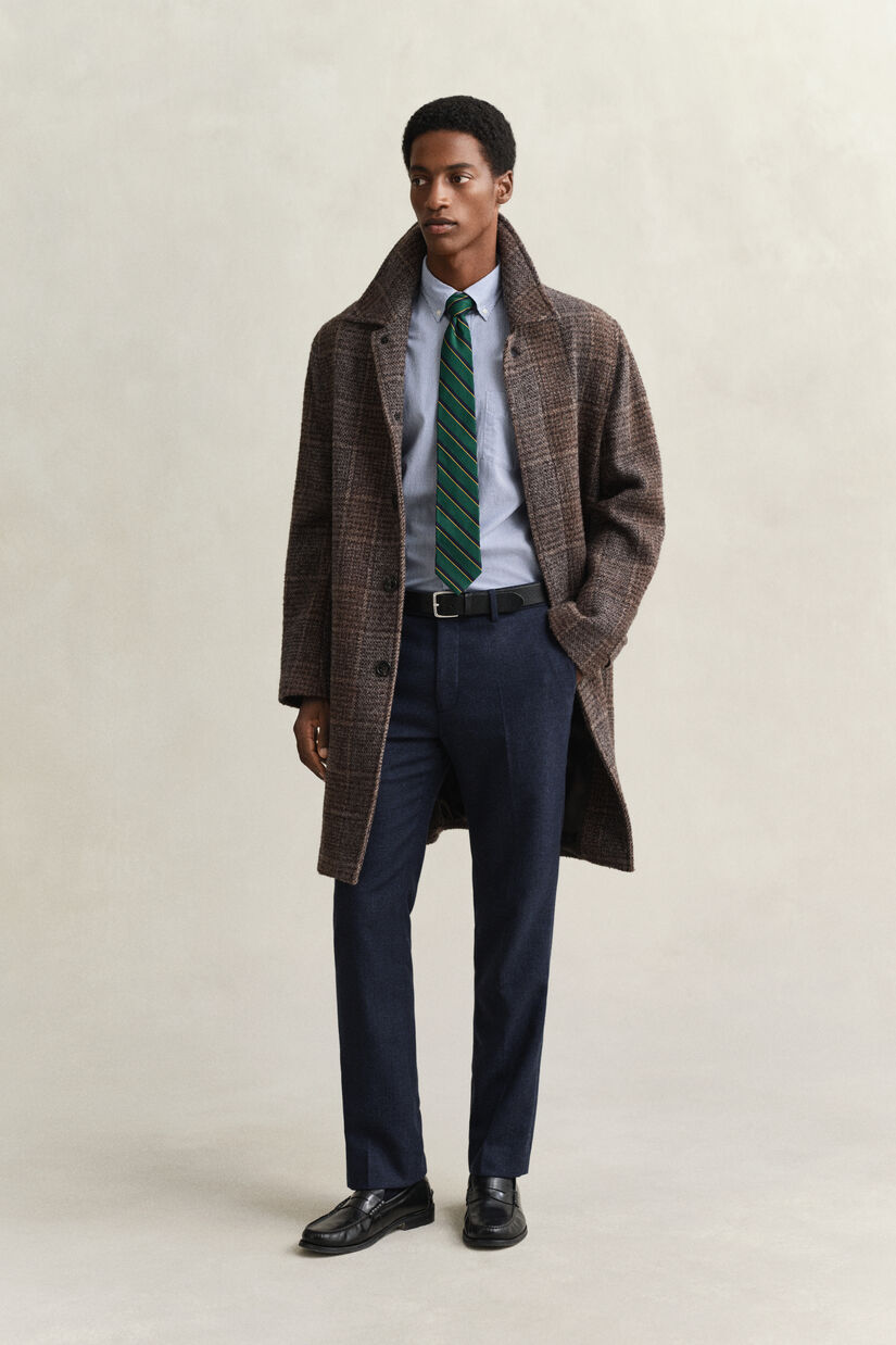 Klassiek poplin overoverhemd met Banker-streep