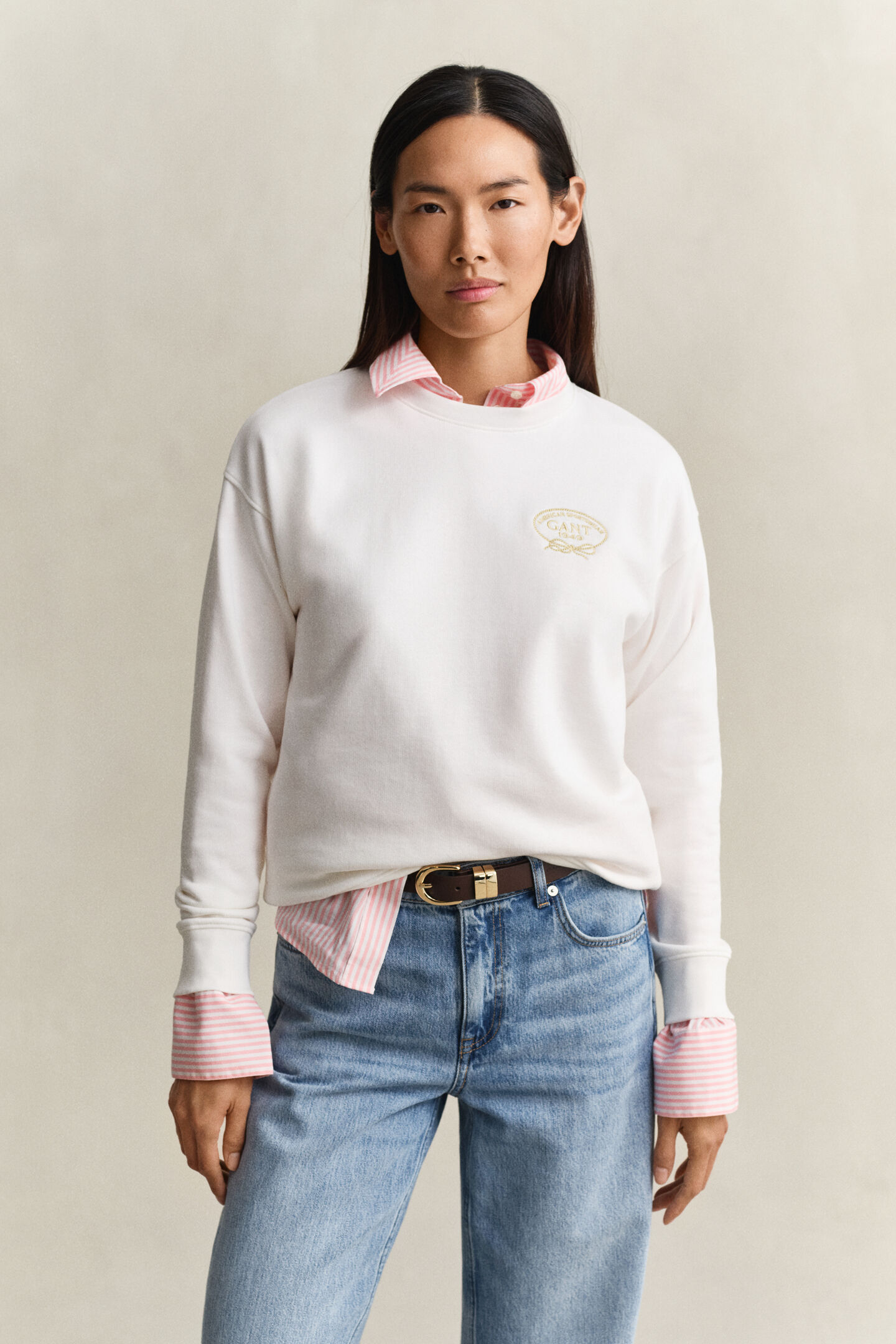 Sweatshirt met touwafbeelding