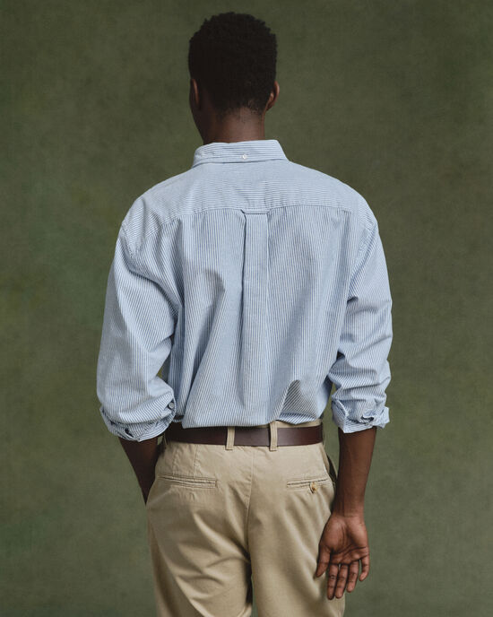 Relaxed Fit US Oxford-overhemd met Banker-streep