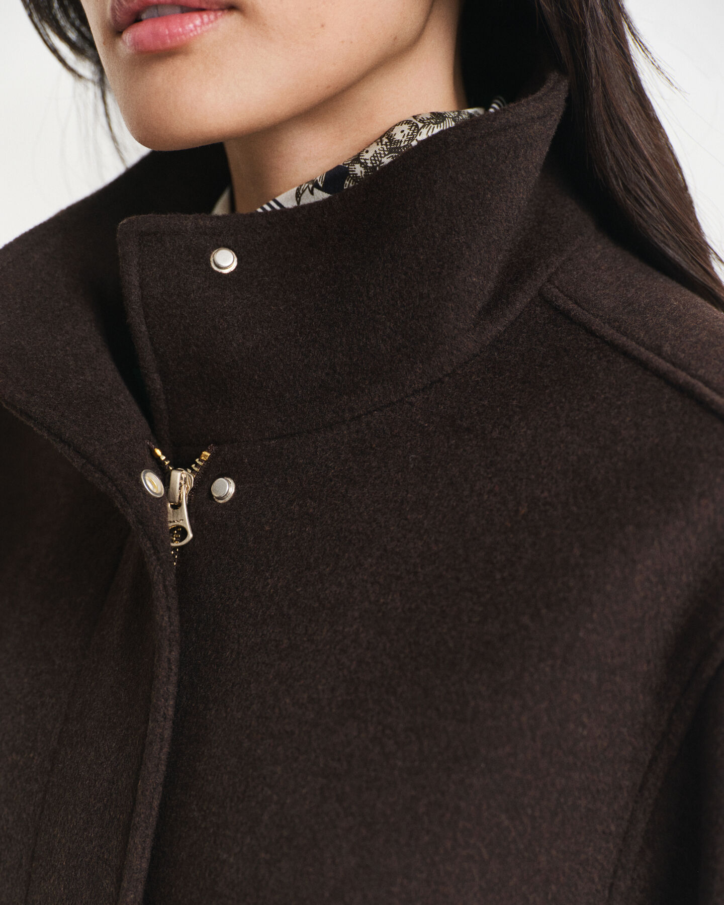 Kort wollen jack met rits