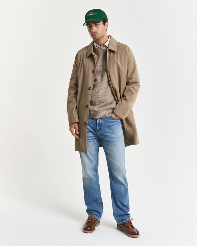 Trui met ronde hals van wolmix met spikkelpatroon