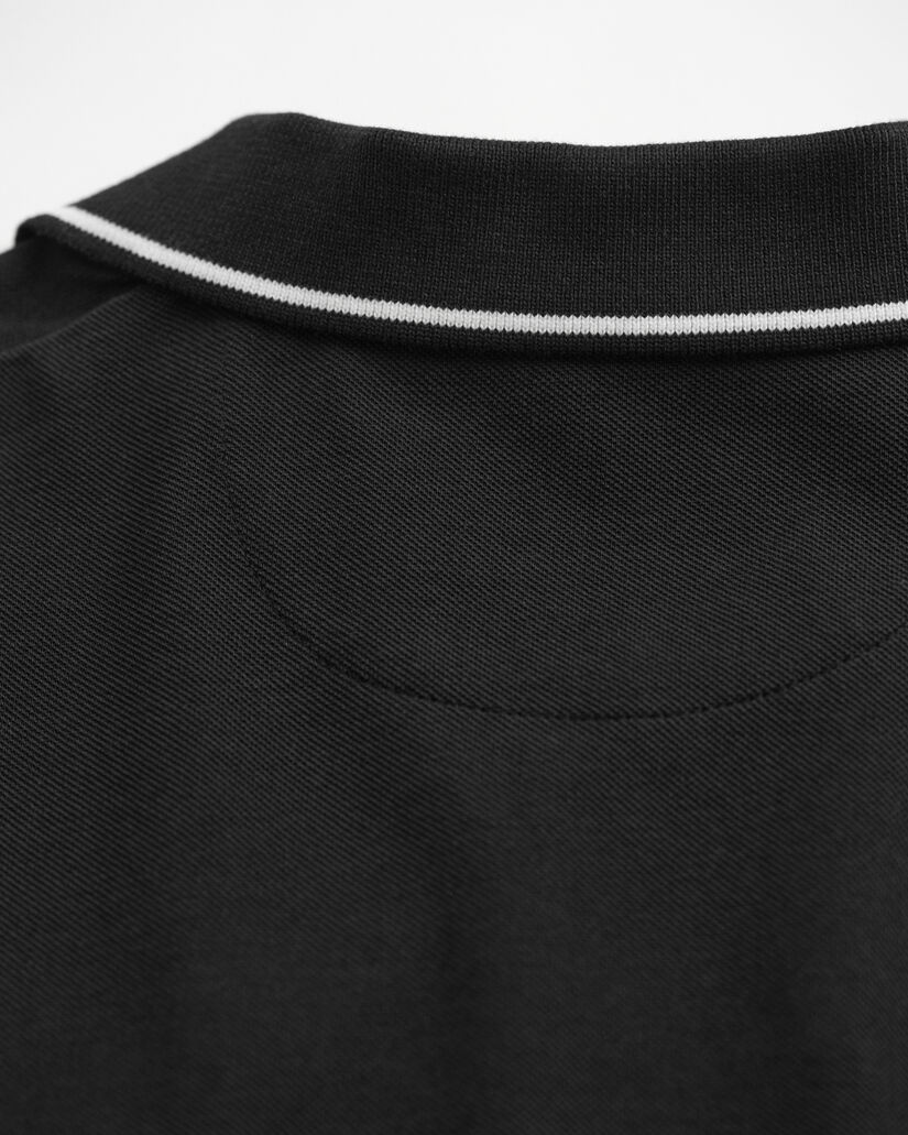 Piqu&eacute; poloshirt met randdetails