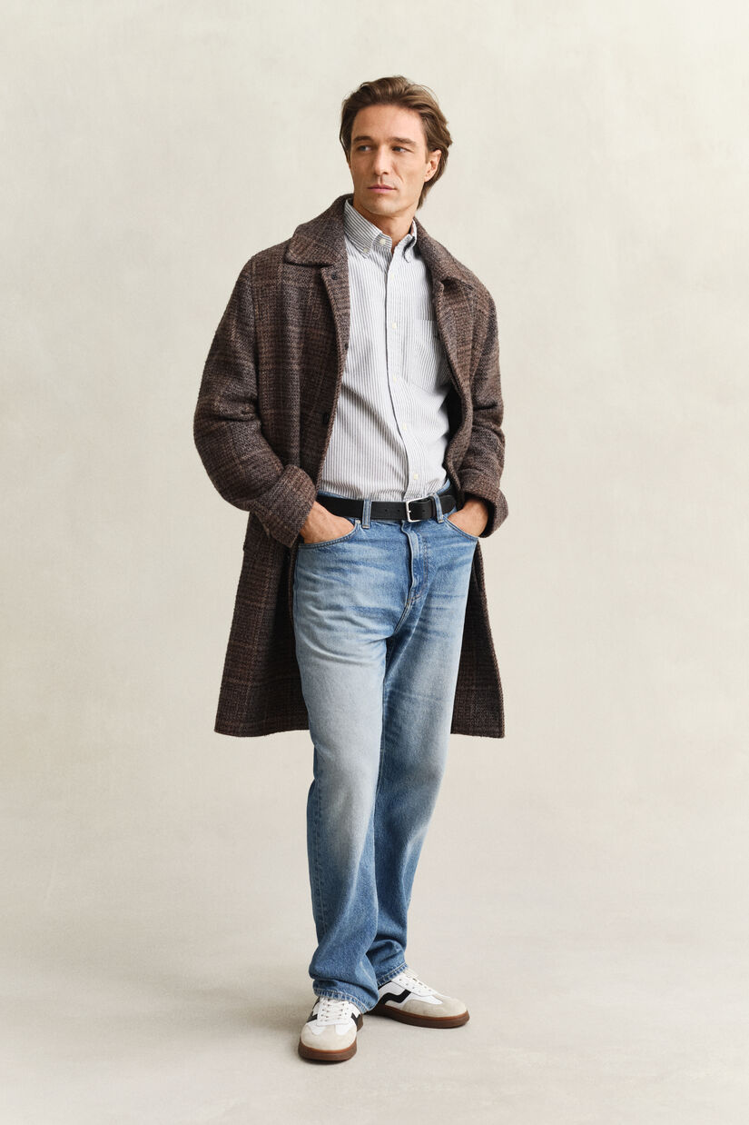 Klassiek Oxford-overoverhemd met Banker-streep