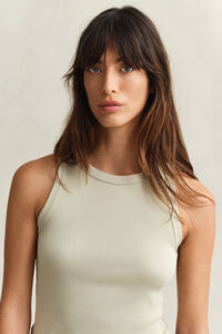 Geribde tanktop