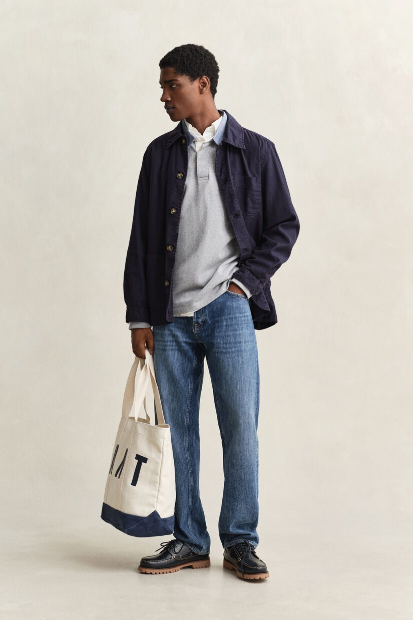 Heavy Rugger met chambray kraag