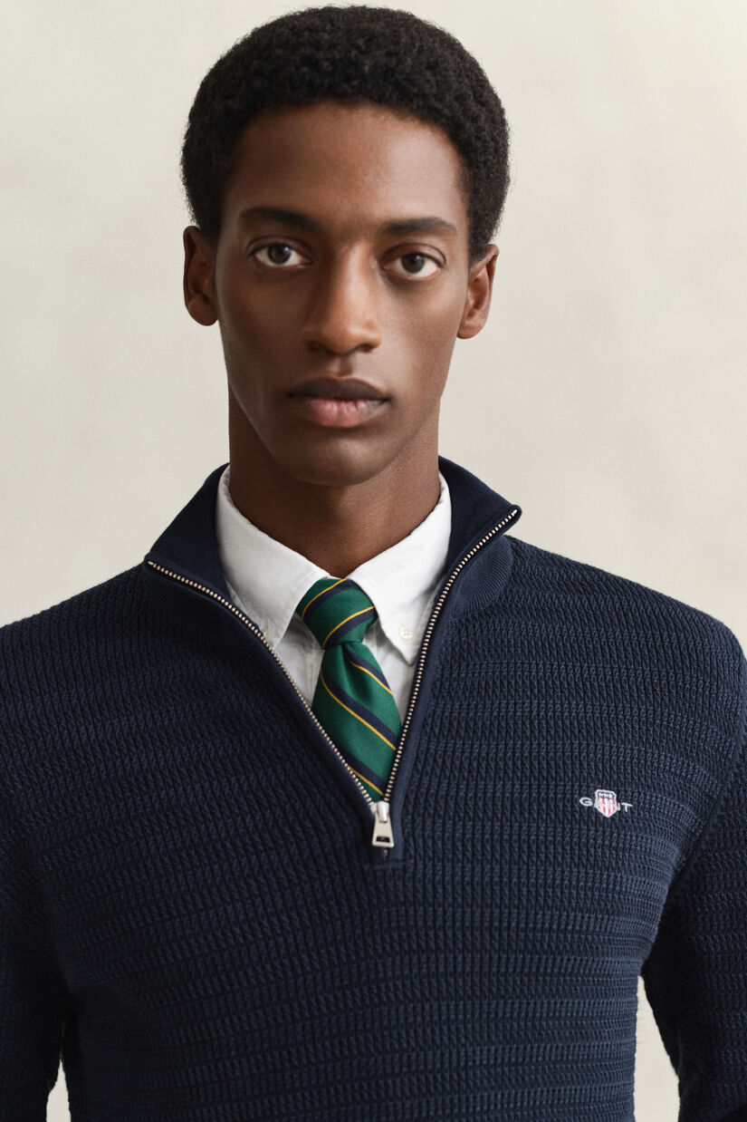 Gebreide trui met minikabels en korte rits