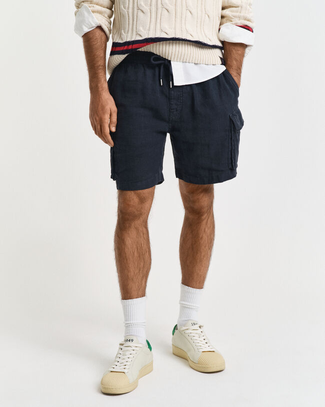 Regular Fit linnen cargoshort