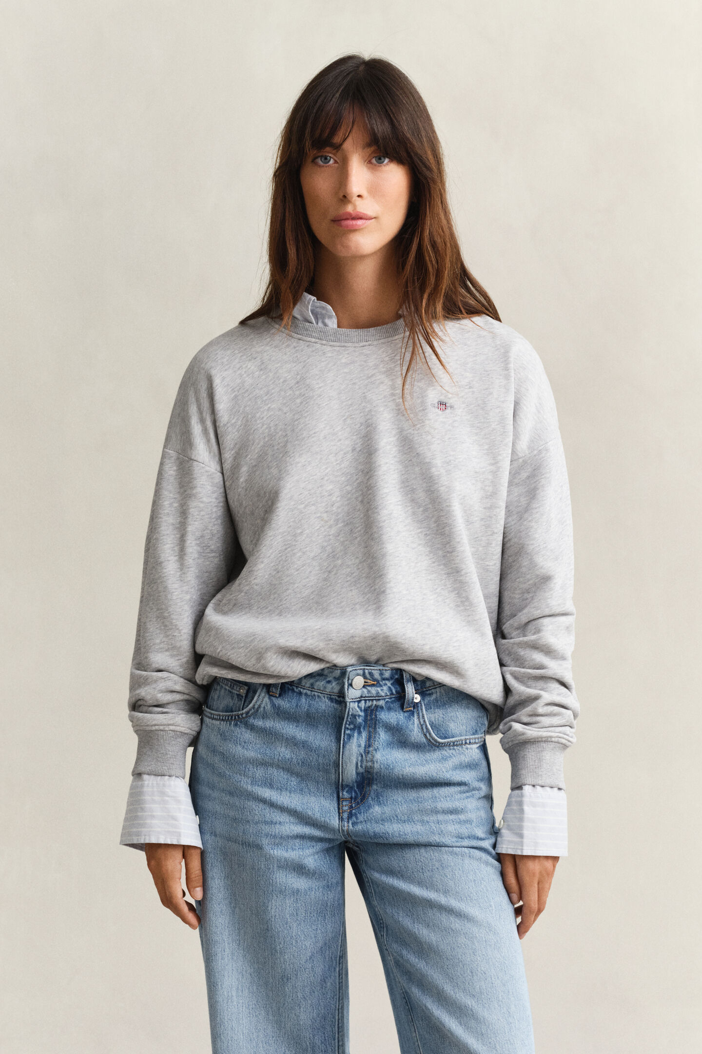 Shield sweatshirt met ronde hals