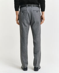 Slim Fit flanellen kostuumbroek met visgraatmotief