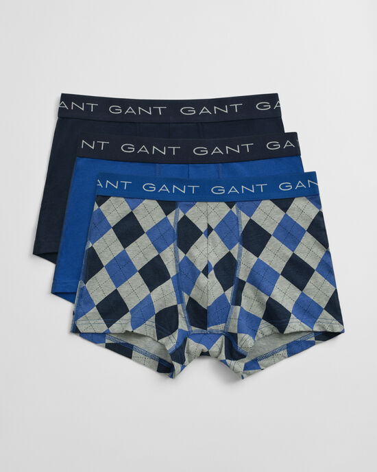 Set van drie boxershorts met argyle-print