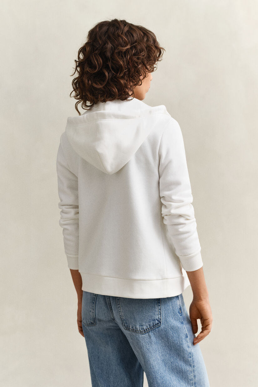 Tonal Shield hoodie met ritssluiting