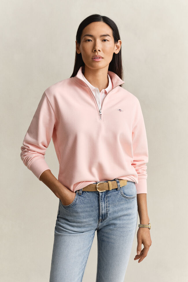 Shield sweatshirt met korte rits