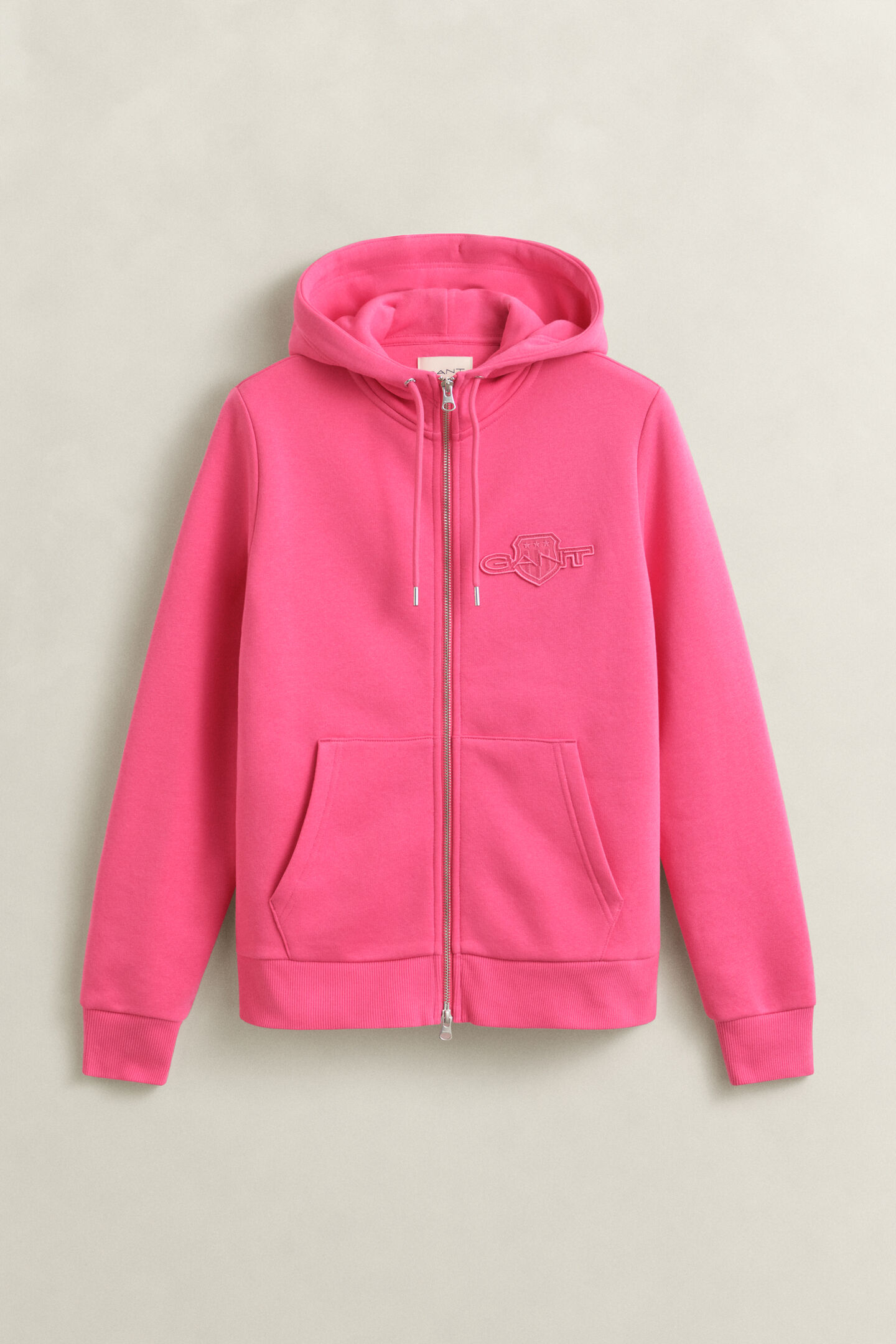 Tonal Shield hoodie met ritssluiting