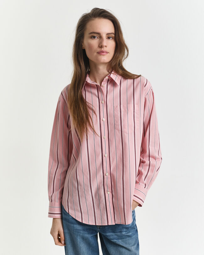 Relaxed Fit Classic overhemd van poplin met strepen