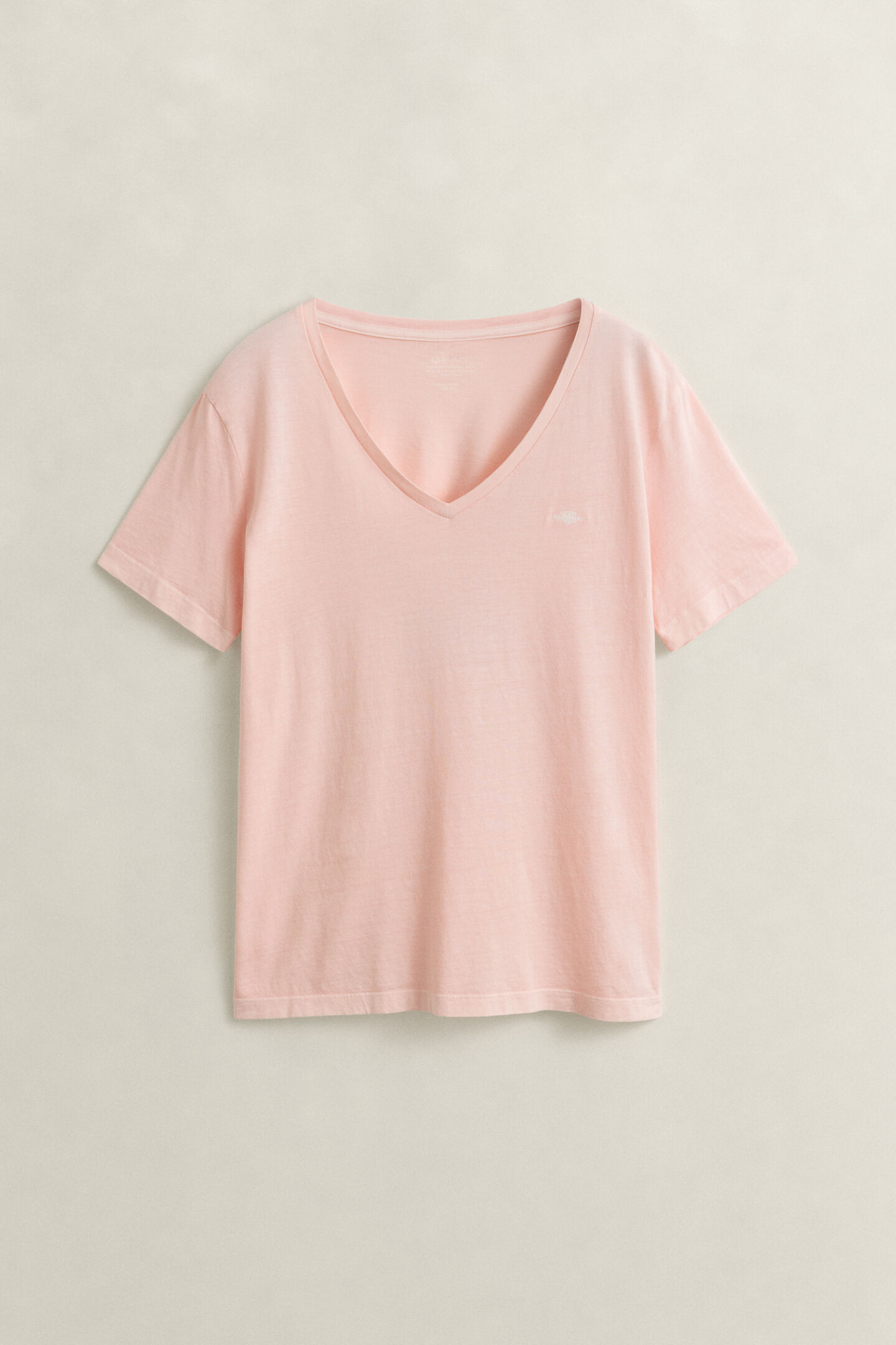 Verwassen Shield T-shirt met V-hals