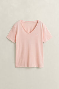 Verwassen Shield T-shirt met V-hals