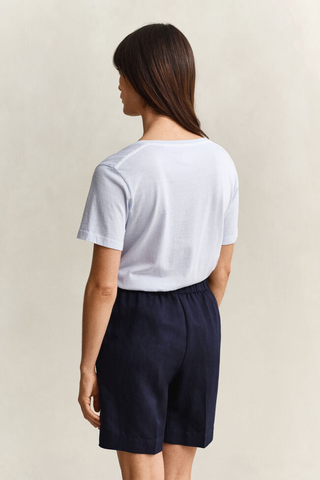 Verwassen Shield T-shirt met V-hals