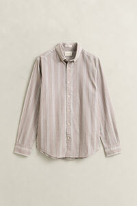 Regular Fit fil-&agrave;-fil poplin overhemd met strepen