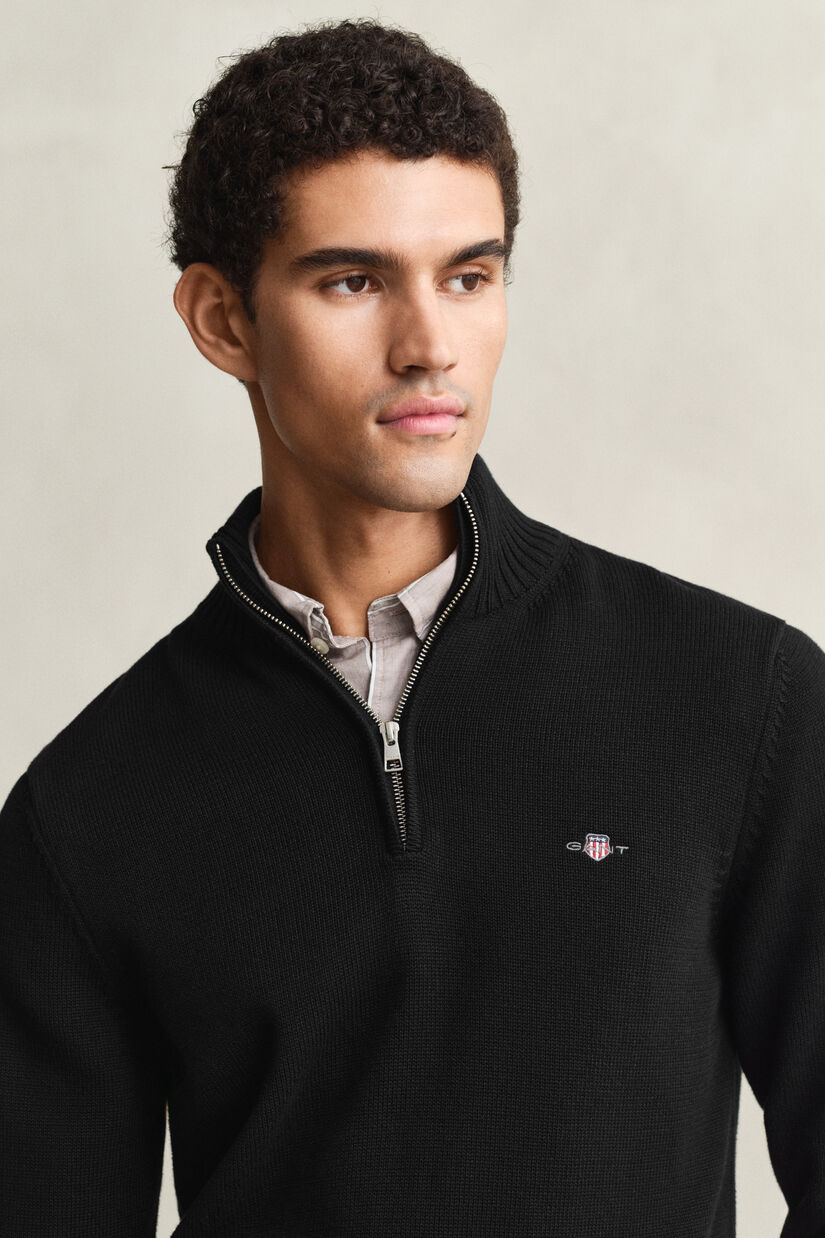 Casual katoenen trui met korte rits