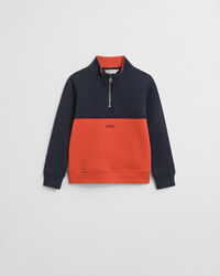 Kids sweatshirt met kleurblokken en korte rits