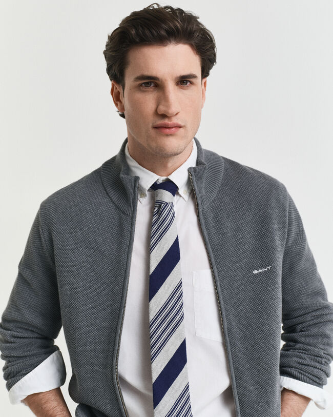 Ritsvest van katoenpiqu&eacute;