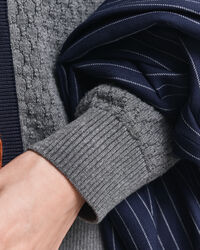 Katoenen Contrast vest met textuur