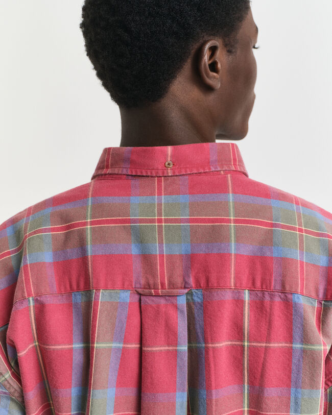 Oversized overhemd van gewassen keperstof met ruit