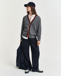 Katoenen Contrast vest met textuur