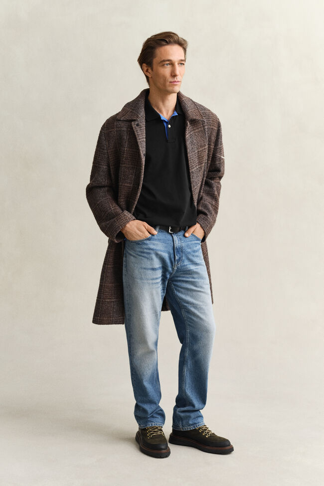 Piqu&eacute; poloshirt met contrasterend detail