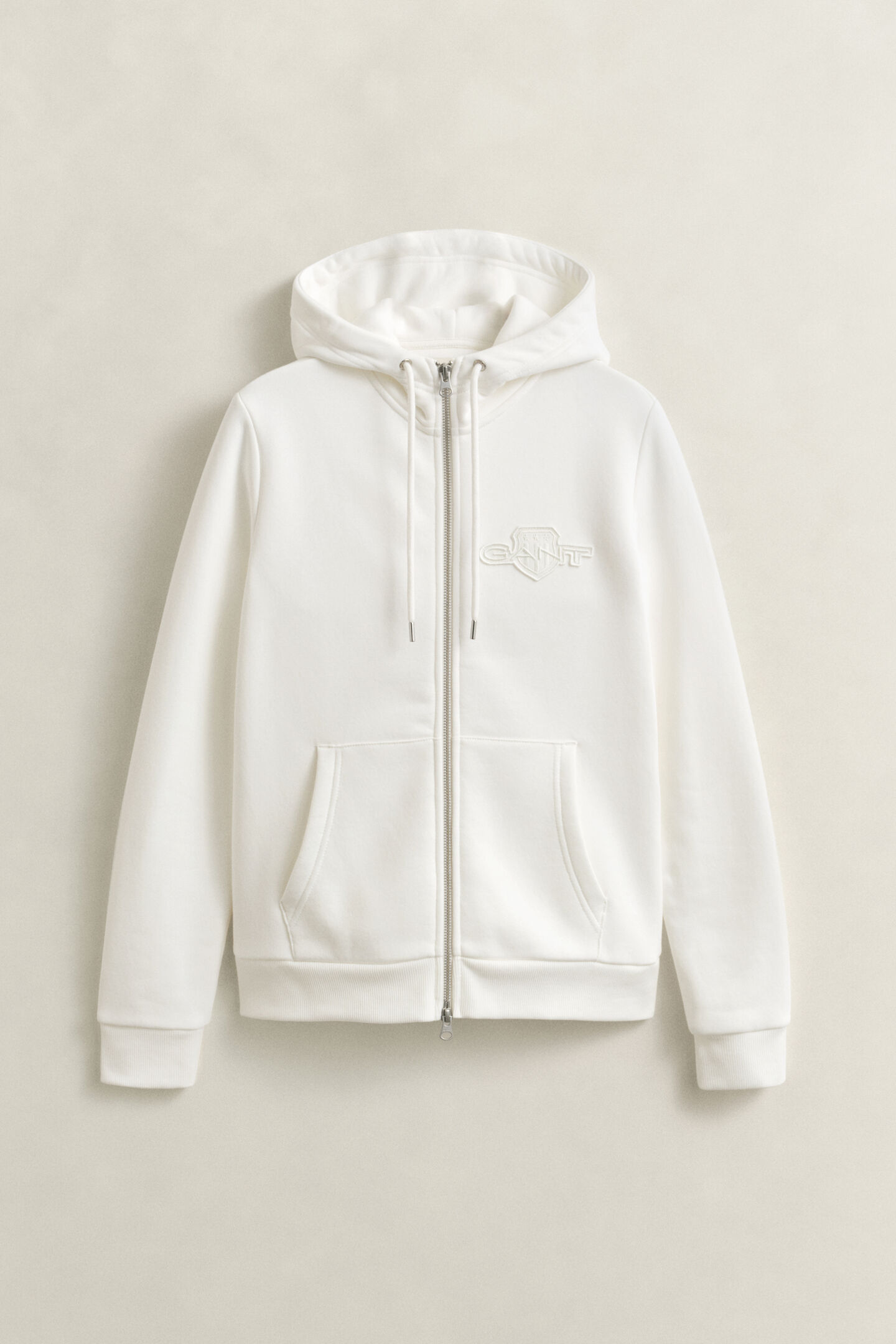 Tonal Shield hoodie met ritssluiting