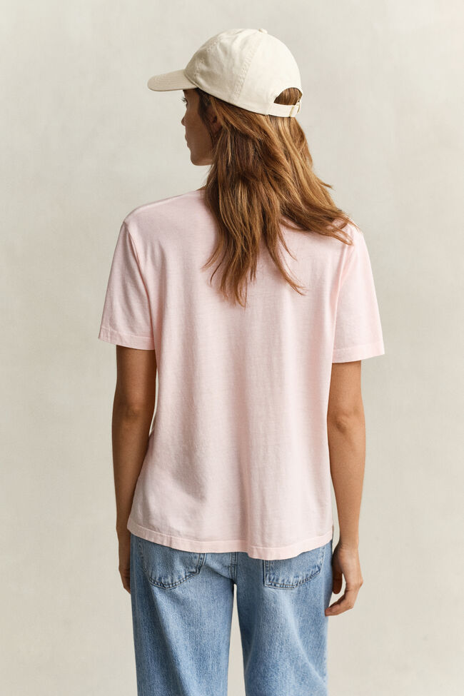 Verwassen Shield T-shirt met V-hals