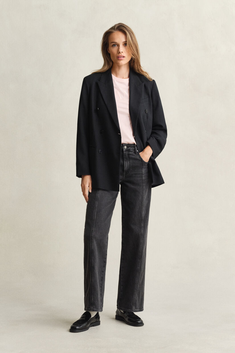 T-shirt met ton sur ton print