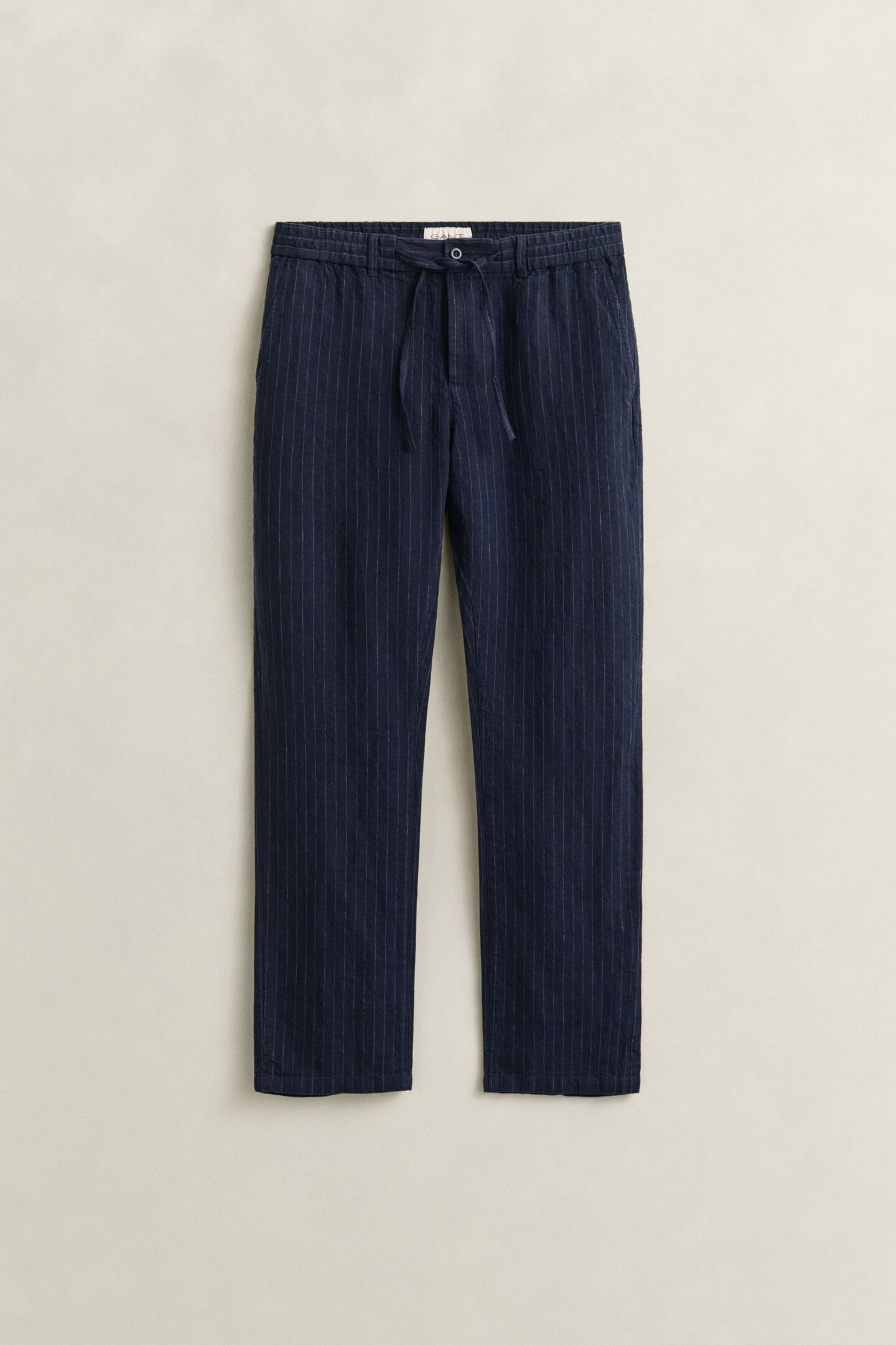 Gestreepte linnen broek