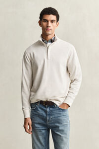 Sacker Rib sweatshirt met korte rits