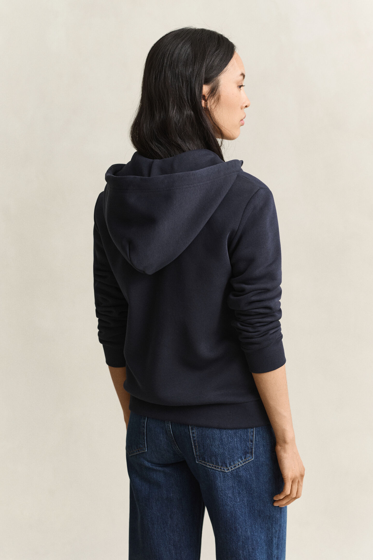 Tonal Shield hoodie met ritssluiting