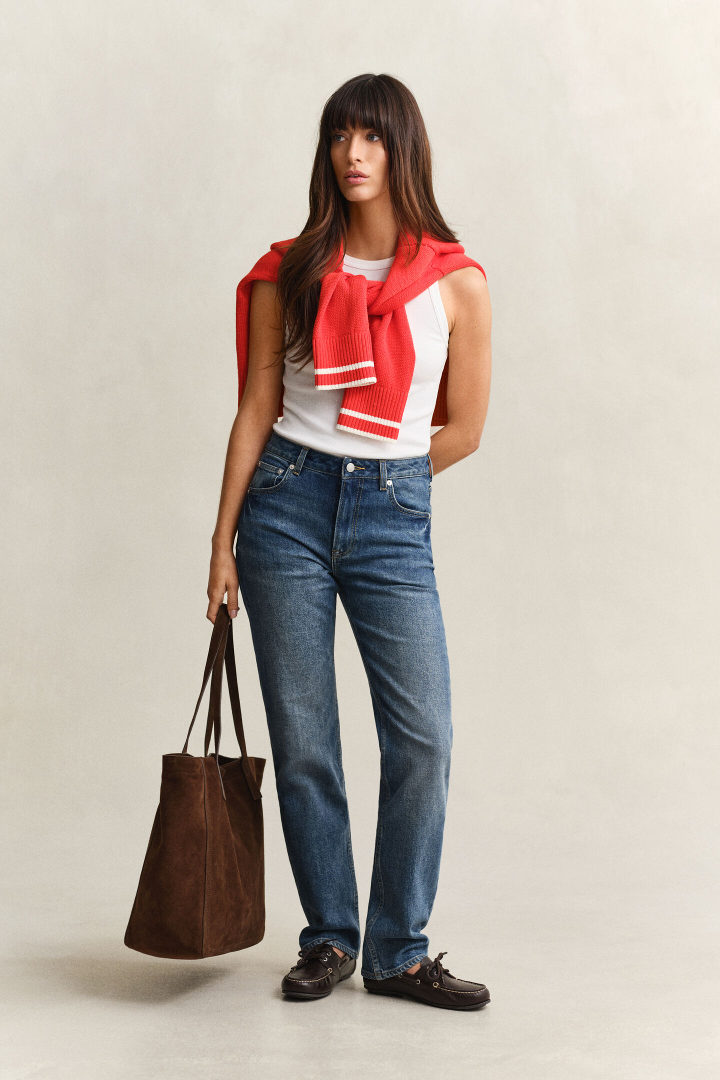 Stretchjeans met rechte pijpen